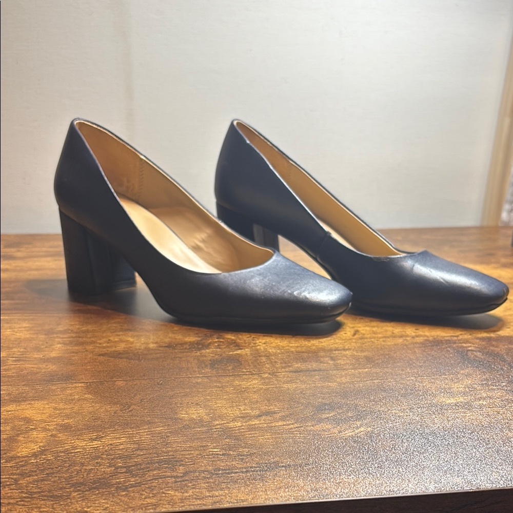 Naturalizer Black Block Heel Pumps